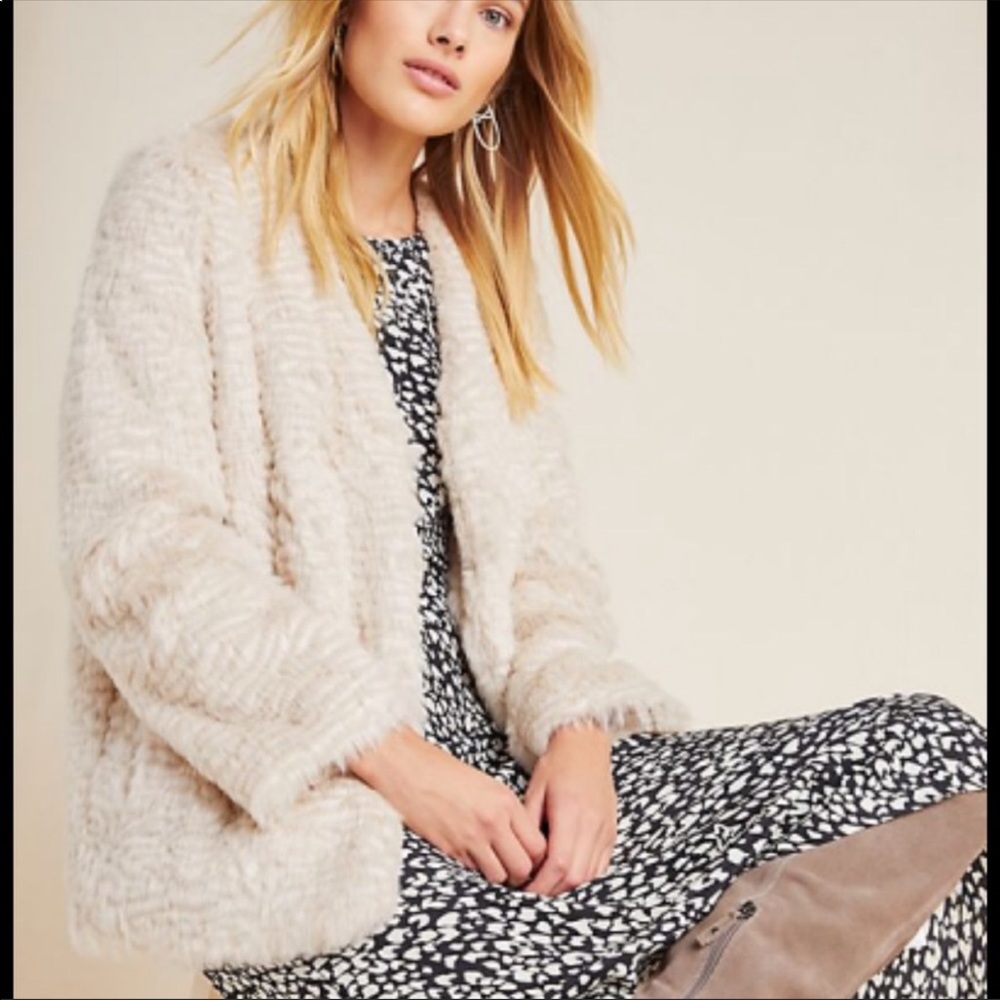 Faux fur jacket from Anthropologie